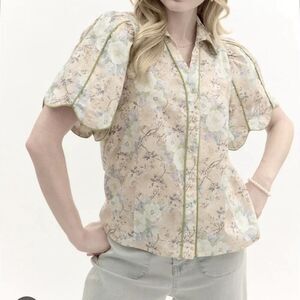 Enyro Softly Spoken Blouse. Retro. Cotton